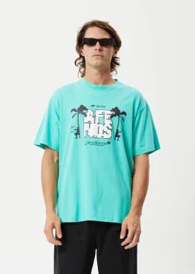 AFENDS Mens Choose Life - Boxy Graphic T-Shirt - Jade