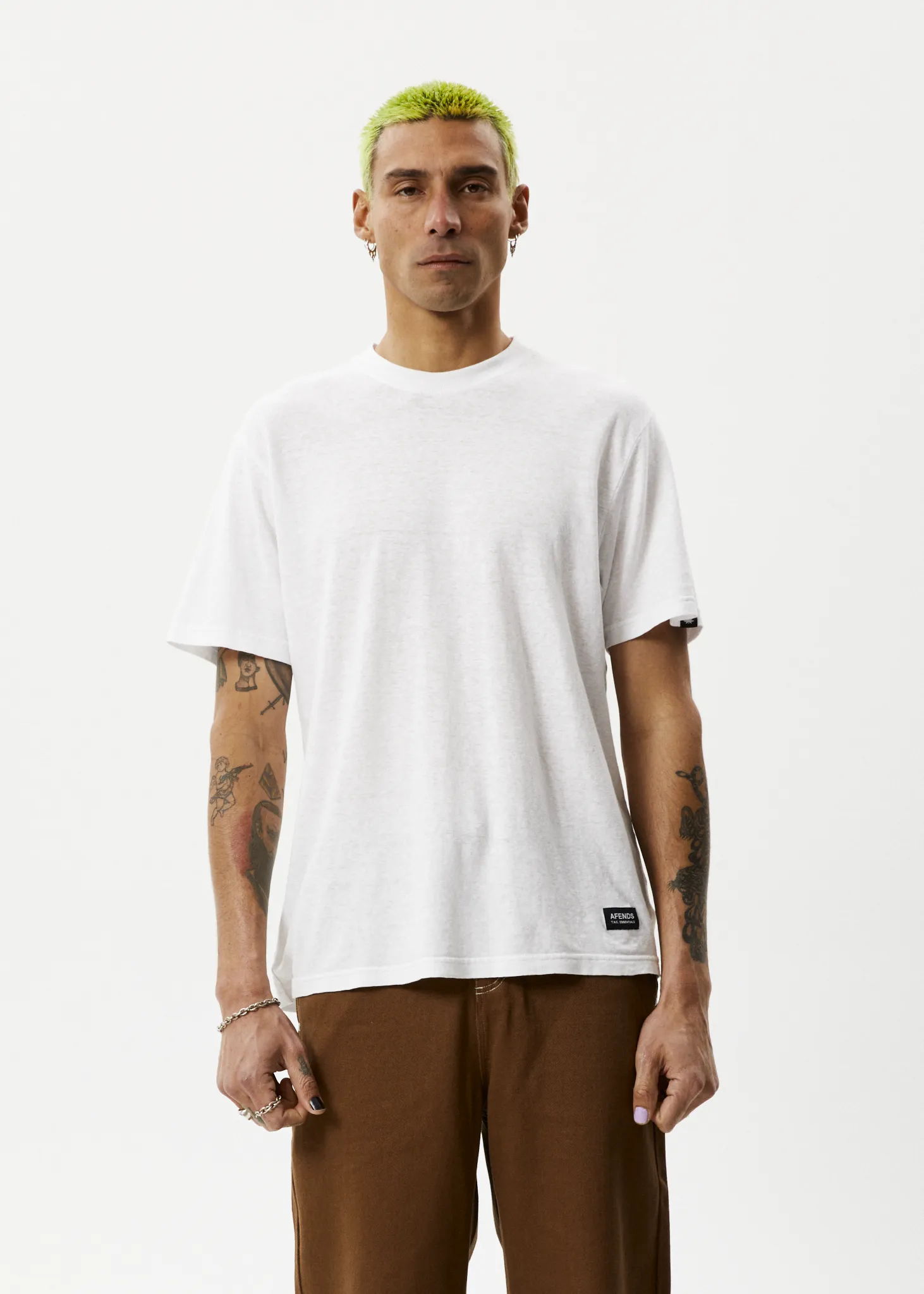 AFENDS Mens Classic - Retro Fit Tee - White