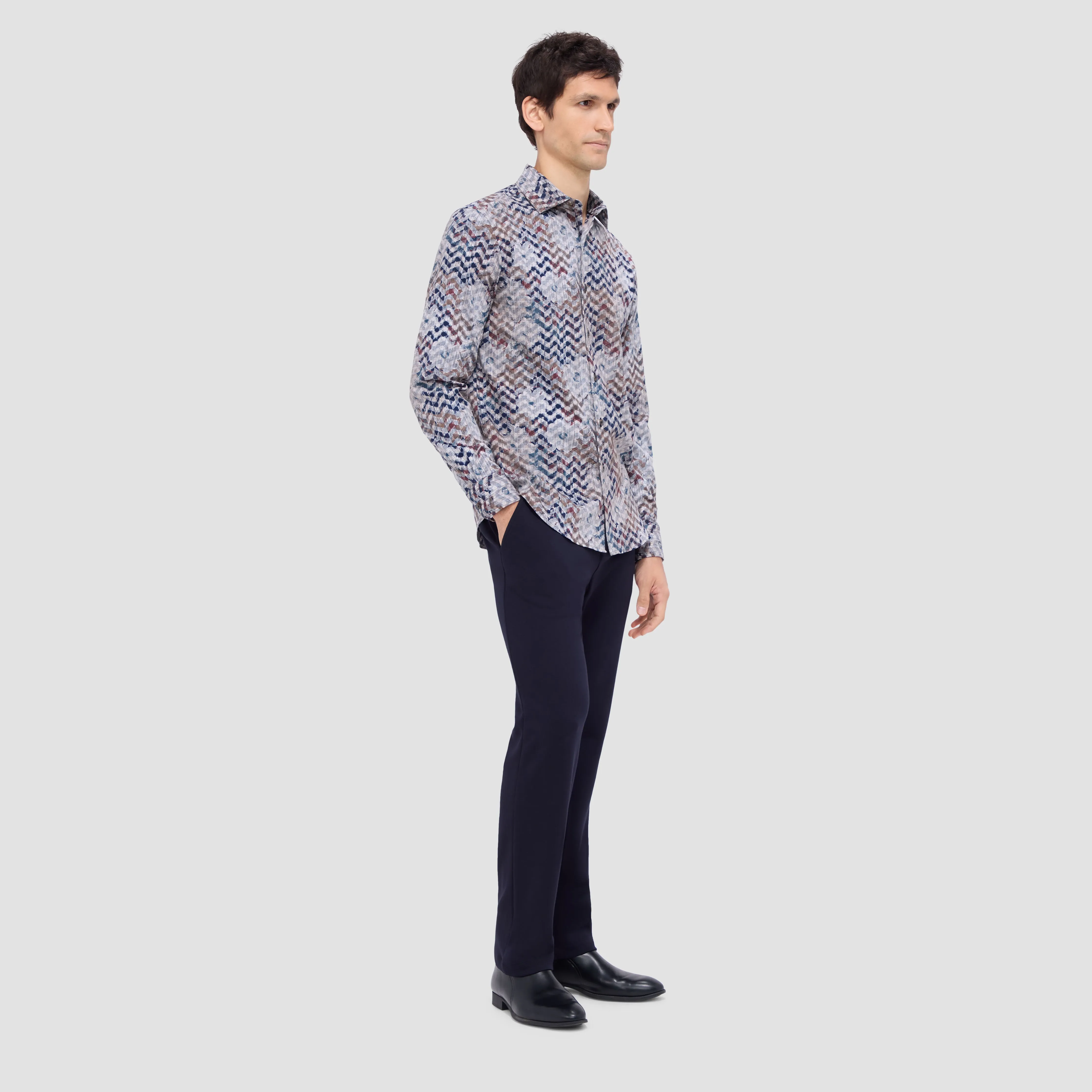 AXEL Floral Chevron Shirt