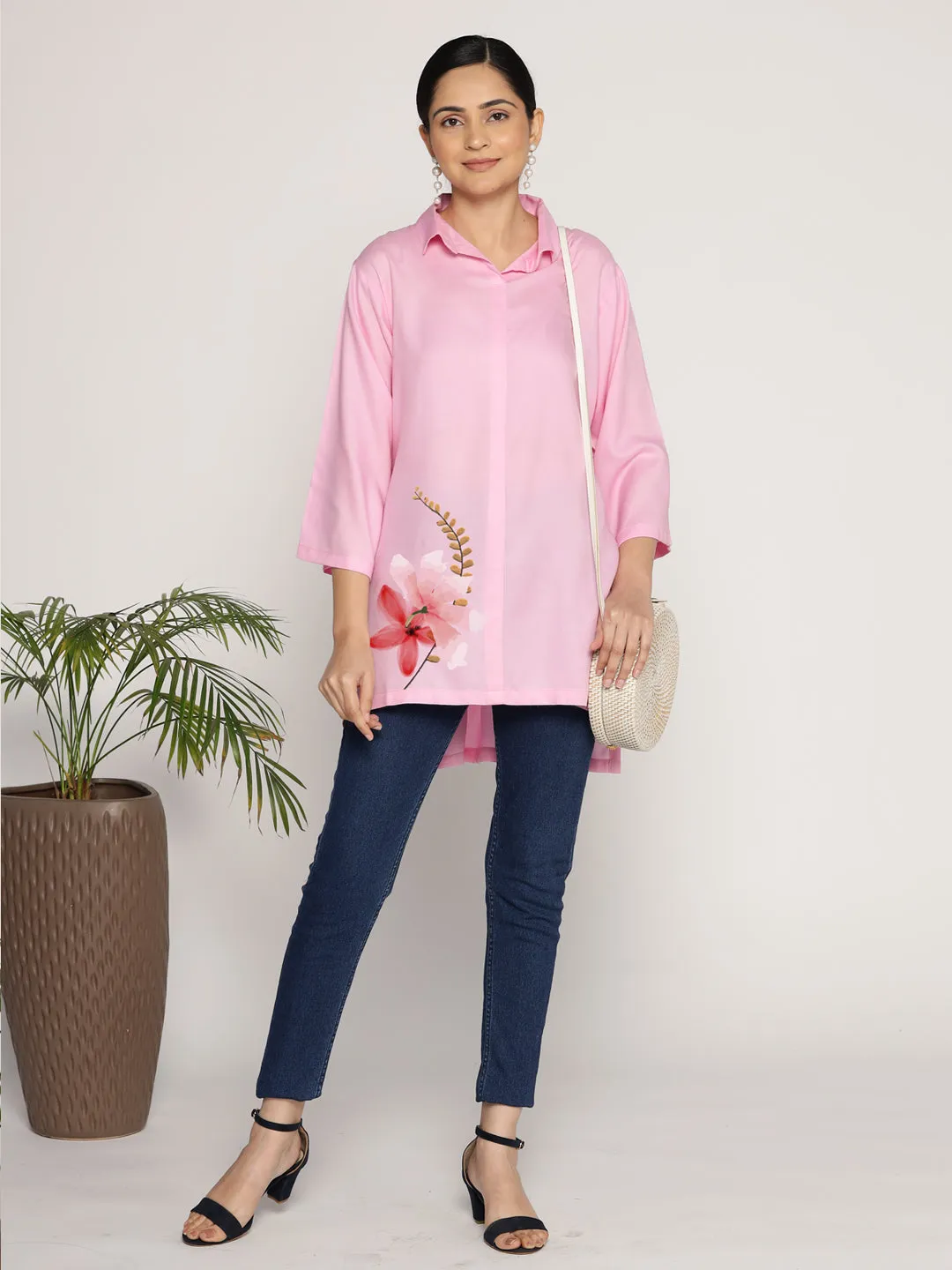 BabyPink Rayon ShirtTop - Rosalily