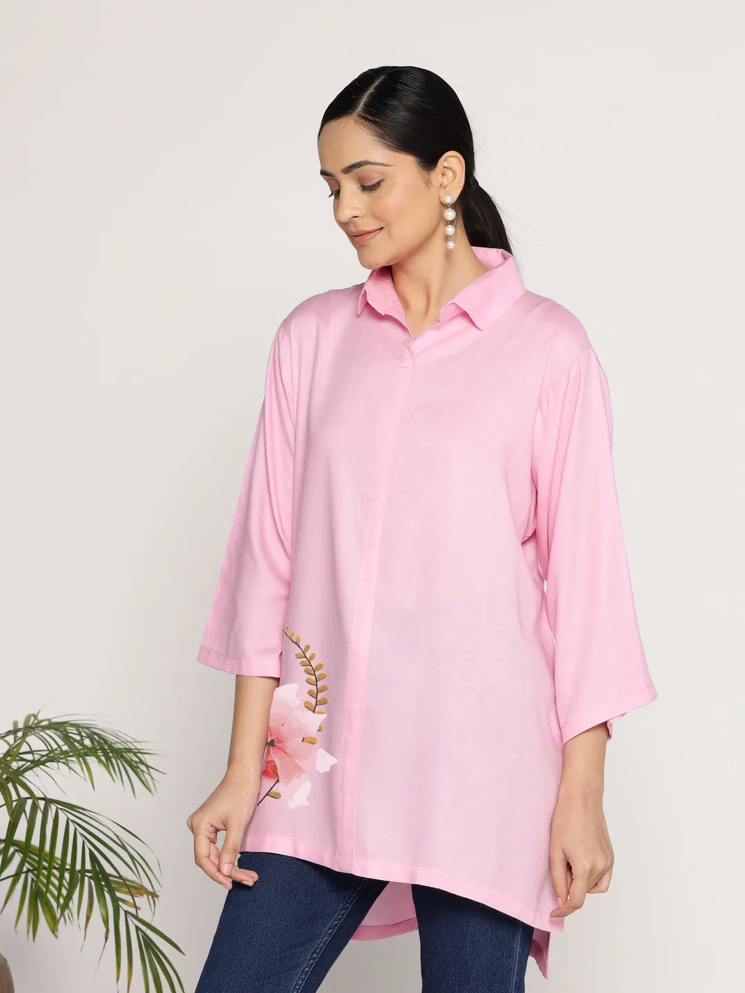 BabyPink Rayon ShirtTop - Rosalily