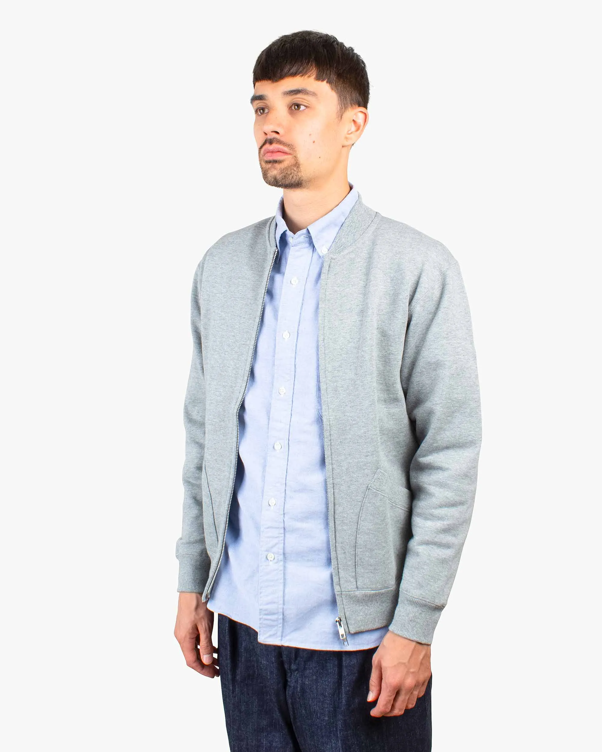 Beams Plus Sweat Zip Crew Grey