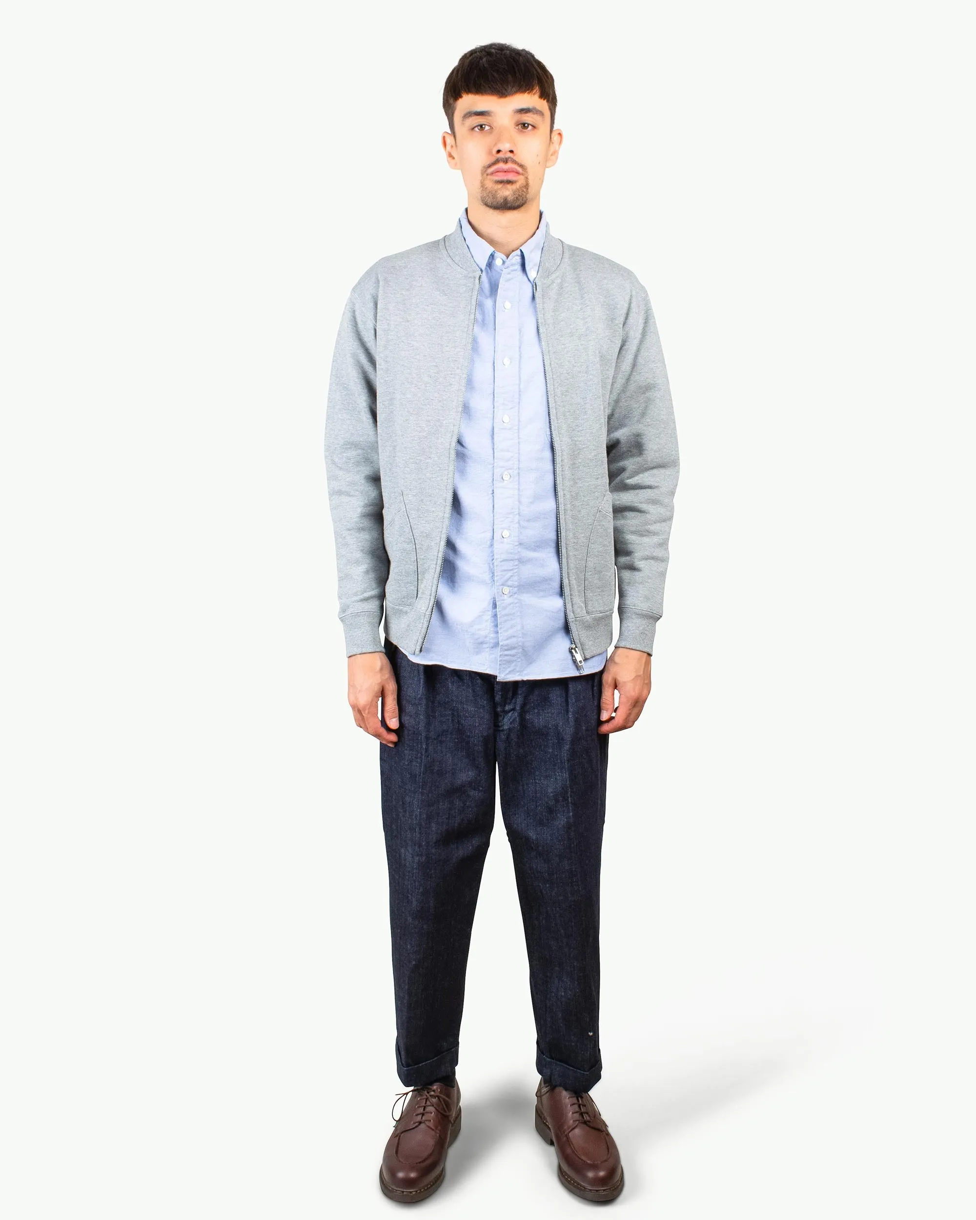 Beams Plus Sweat Zip Crew Grey