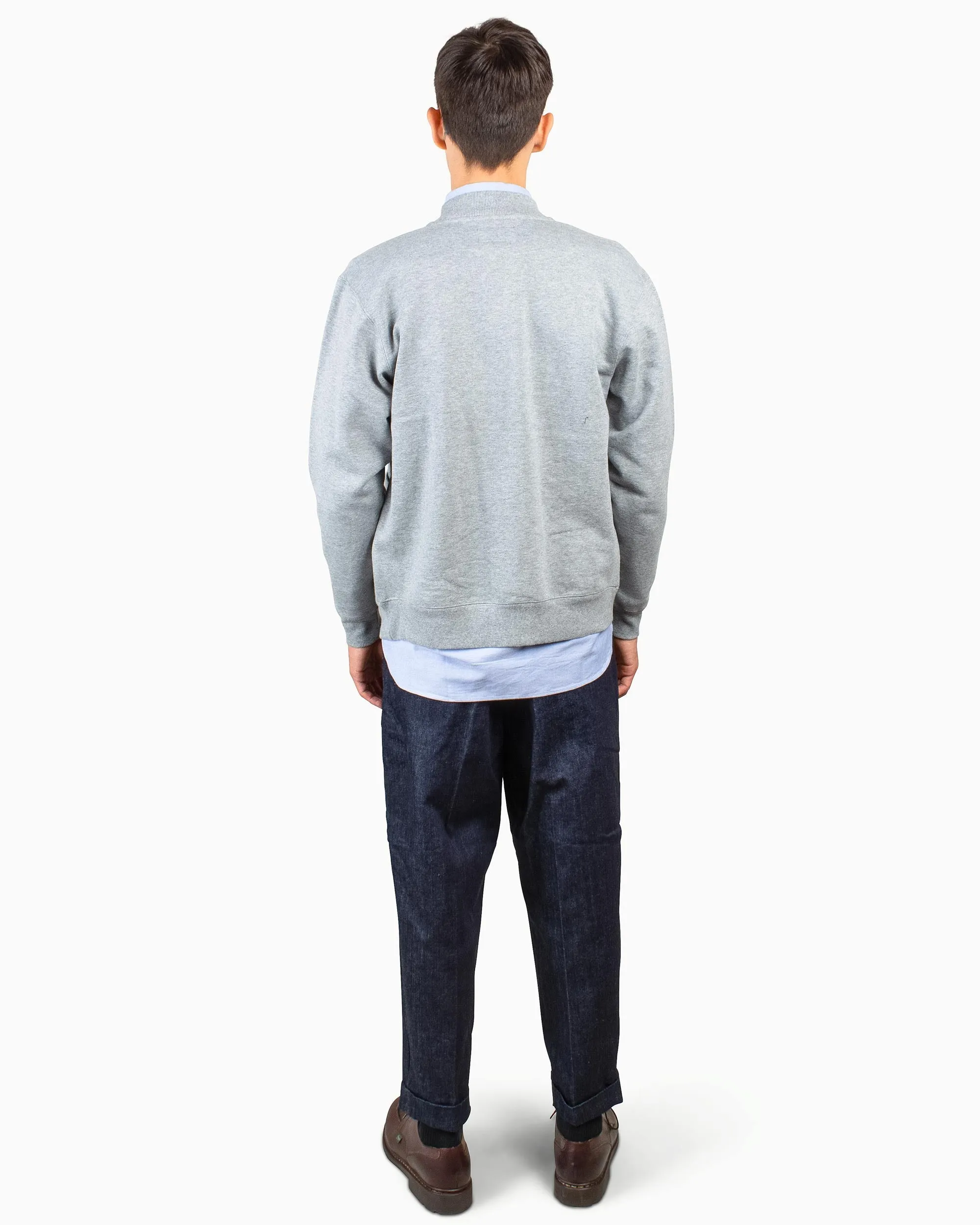 Beams Plus Sweat Zip Crew Grey