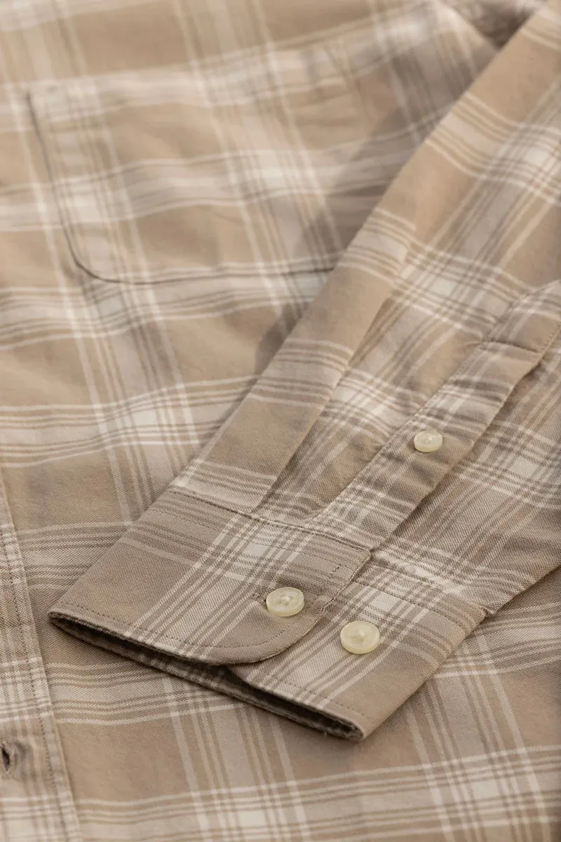 Beige Checks Oxford Shirt