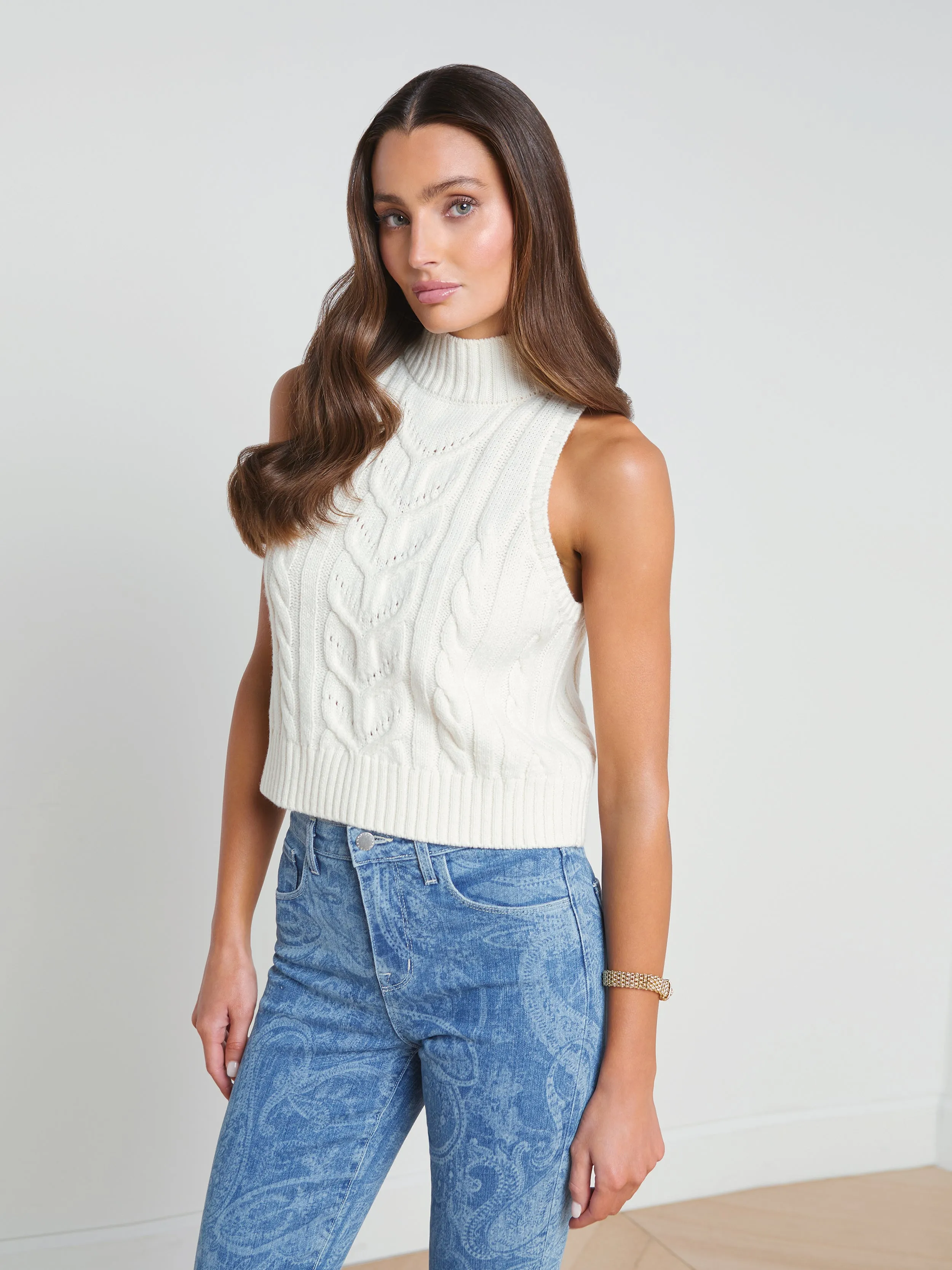 Bellini Cable-Knit Turtleneck