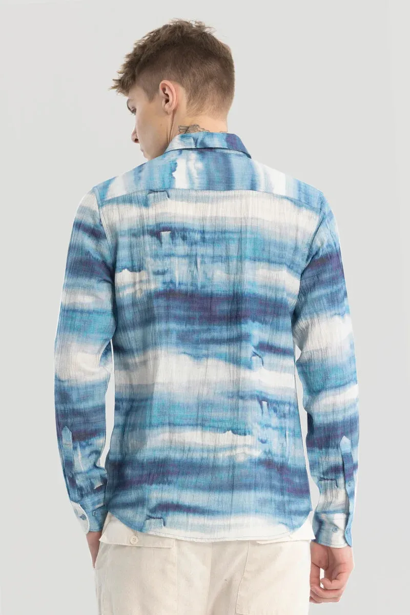 Blue Textured Abstract Shirt