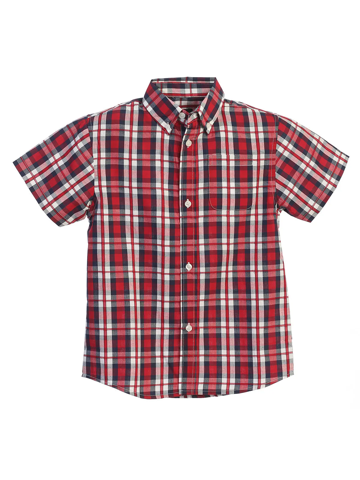 Boy's Plaid Short Sleeve Shirt