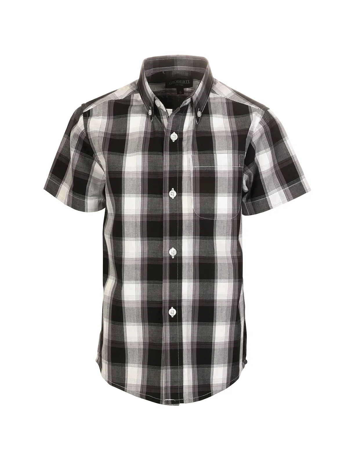 Boy's Plaid Short Sleeve Shirt