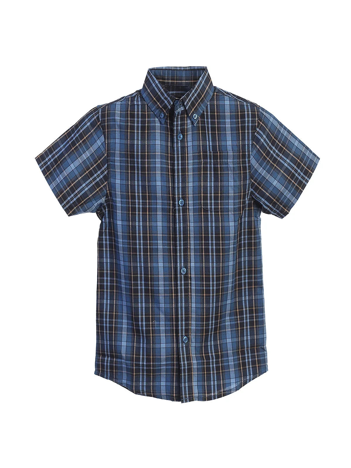 Boy's Plaid Short Sleeve Shirt