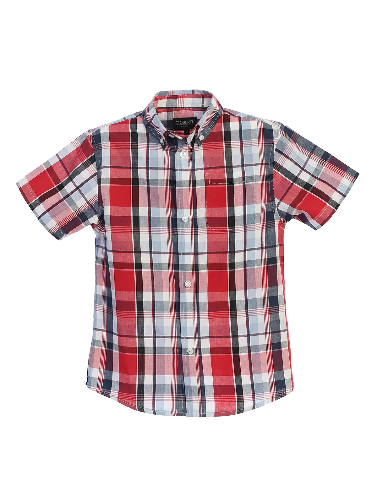 Boy's Plaid Short Sleeve Shirt