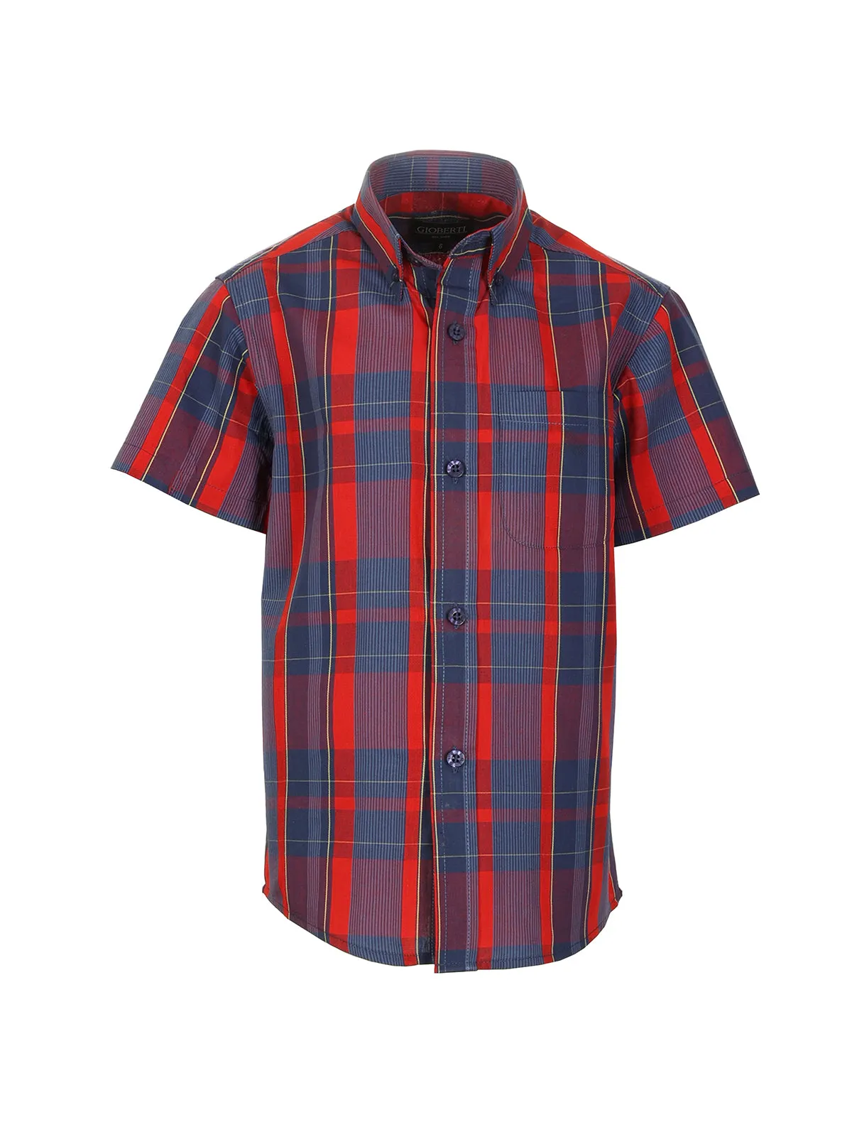 Boy's Plaid Short Sleeve Shirt