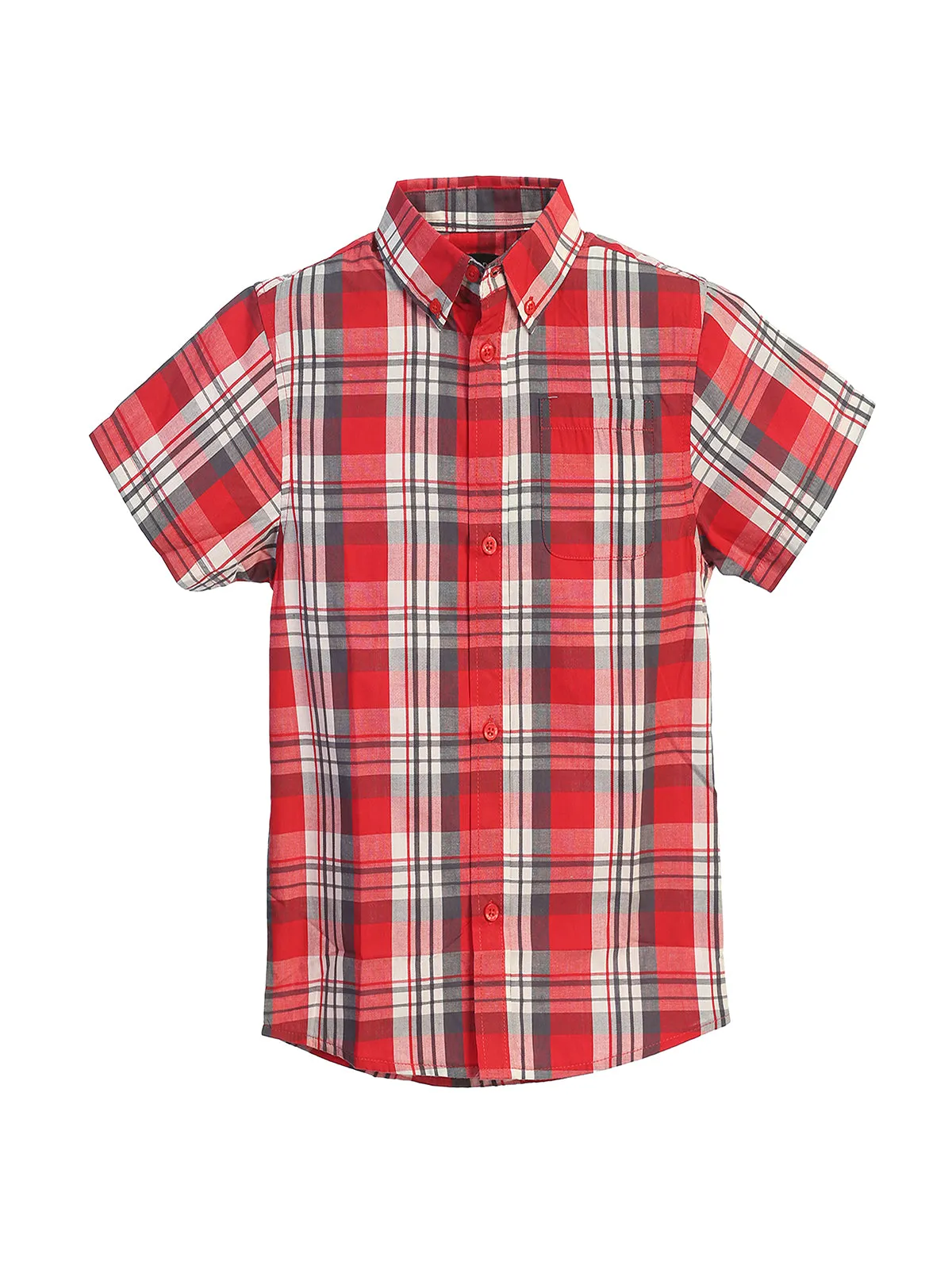 Boy's Plaid Short Sleeve Shirt