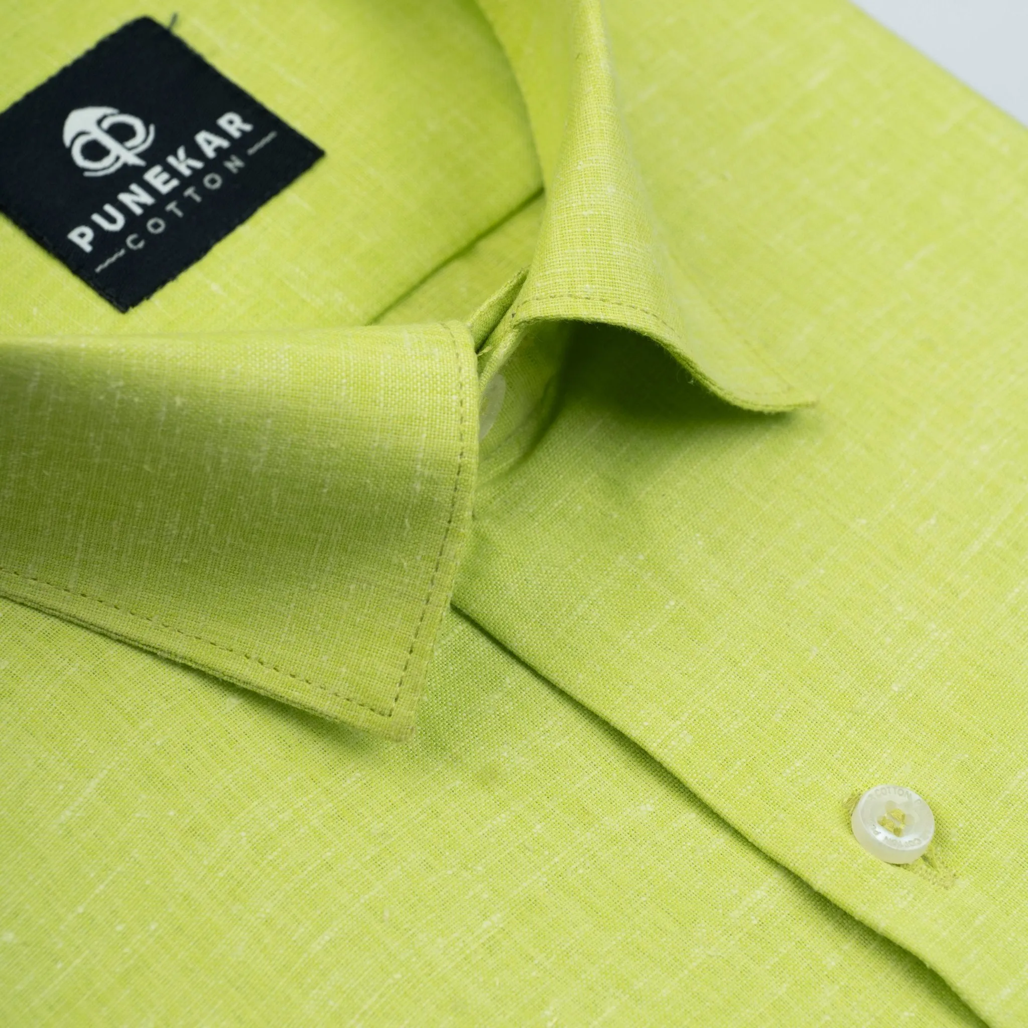 Bright Green Color Plain Pure Cotton For Men