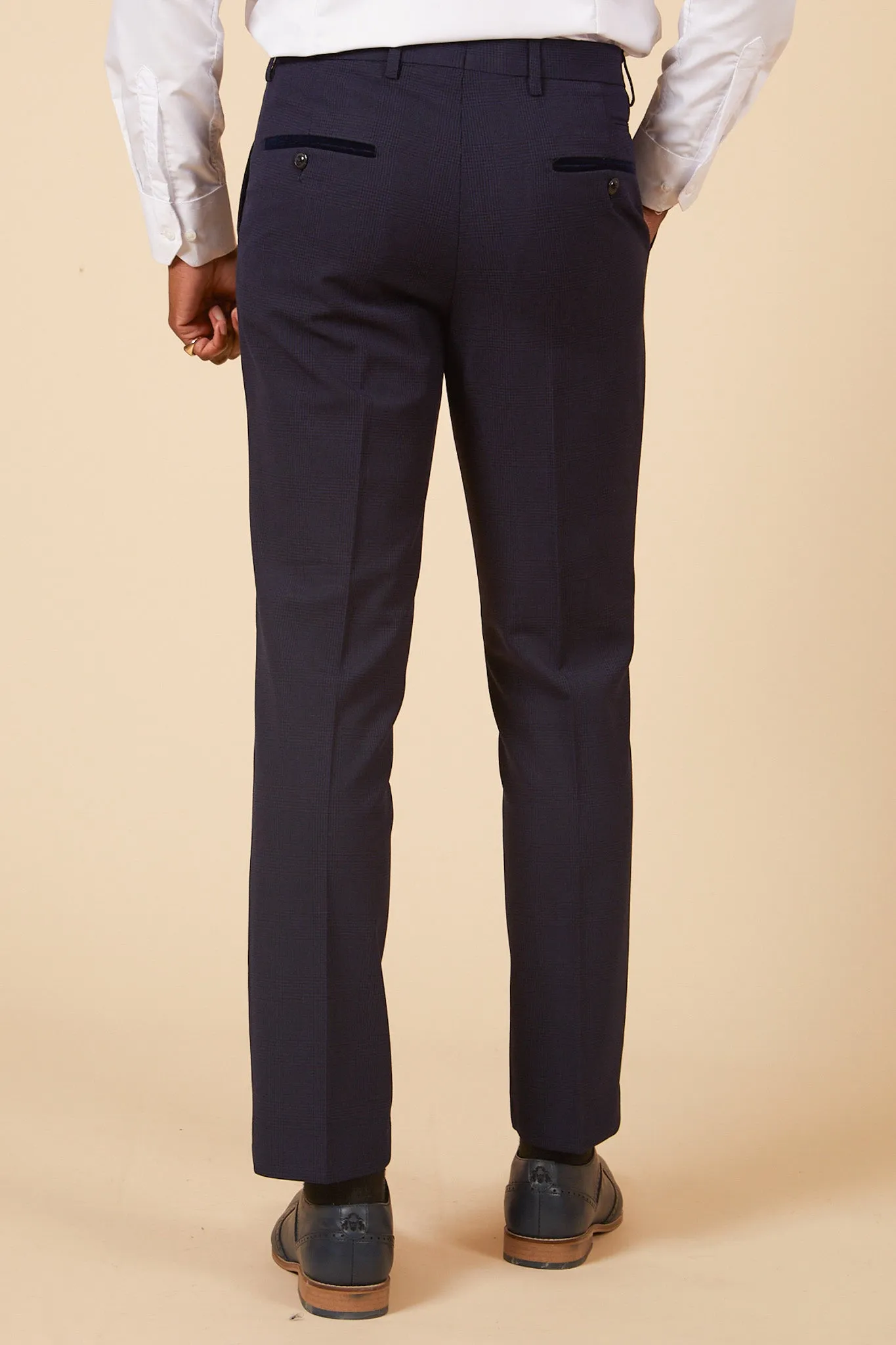 BROMLEY - Navy Check Three Piece Suit