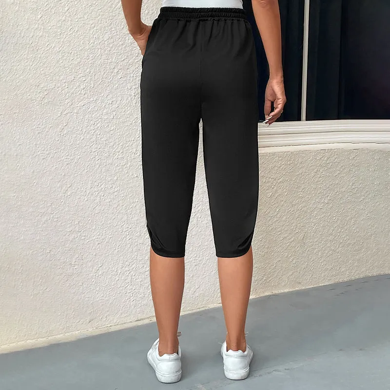 Casual Elastic Waist Trousers