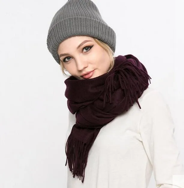 Chunky Knit Wool Long Scarf for Women