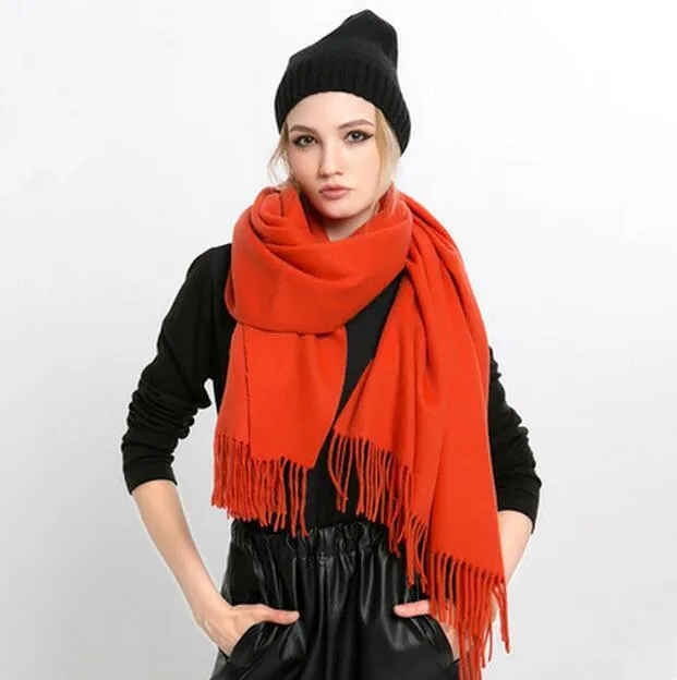 Chunky Knit Wool Long Scarf for Women