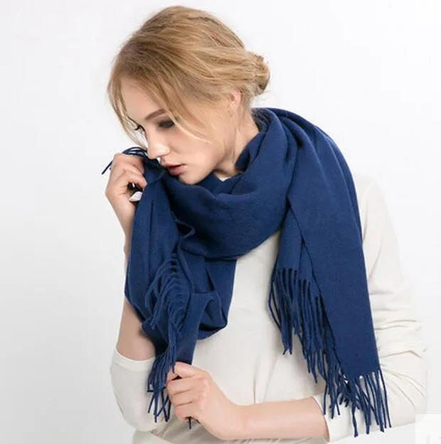 Chunky Knit Wool Long Scarf for Women