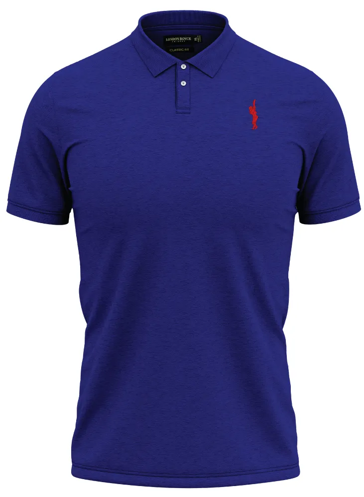 CLASSIC FIT SOLID BLUE CRICKET POLO SHIRT