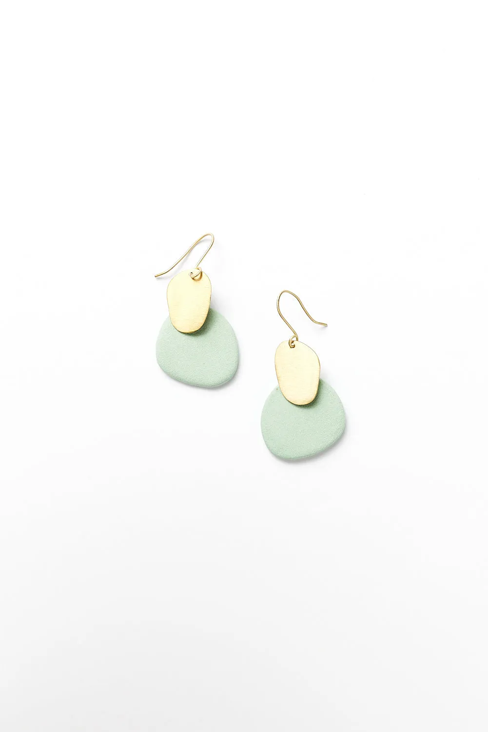 Clio Ceramic Earrings in Green