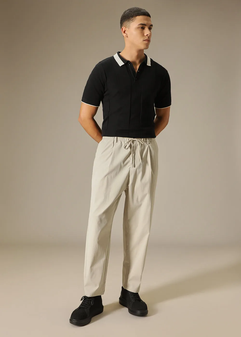 Cream Relaxed Fit Trouser