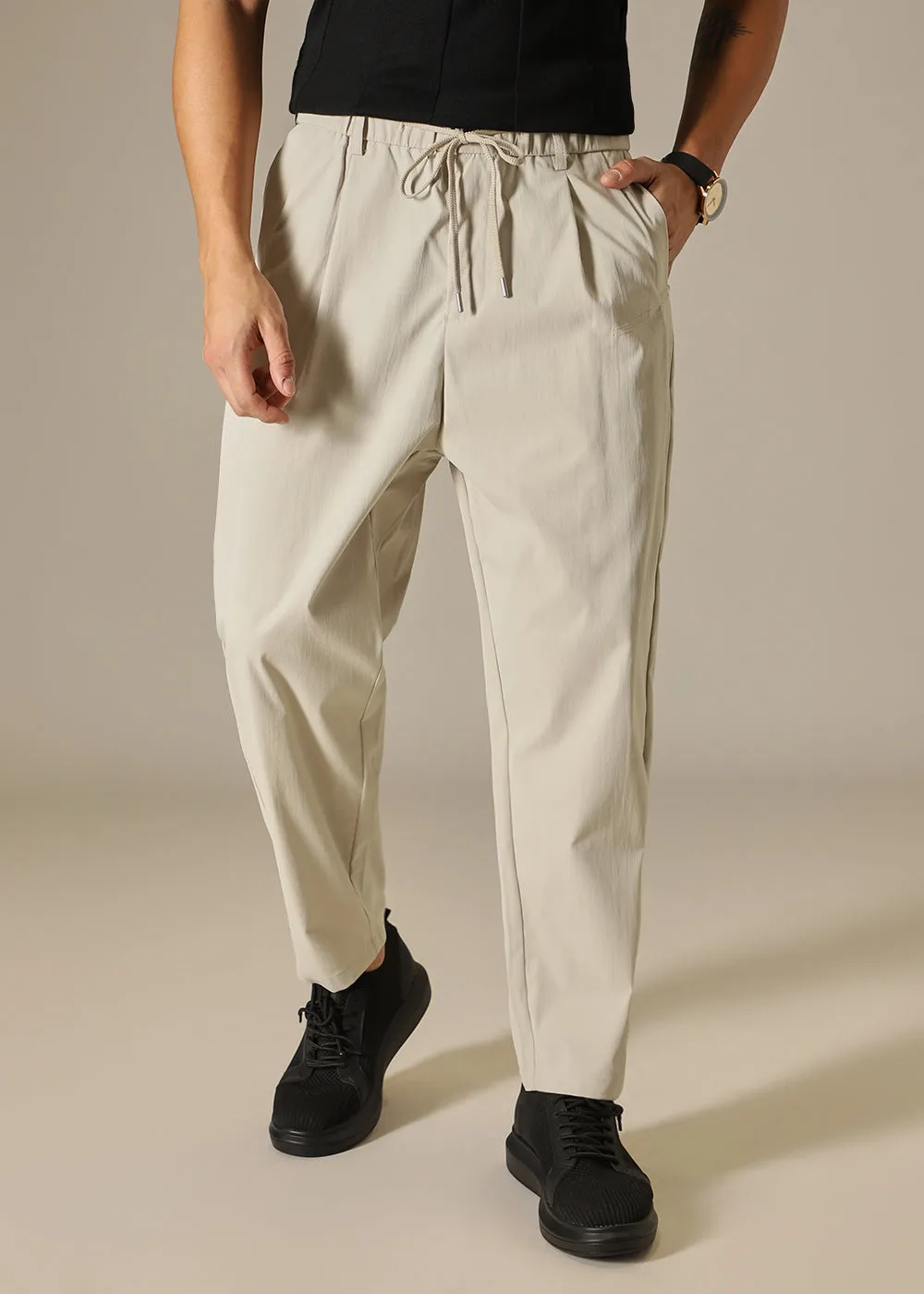 Cream Relaxed Fit Trouser