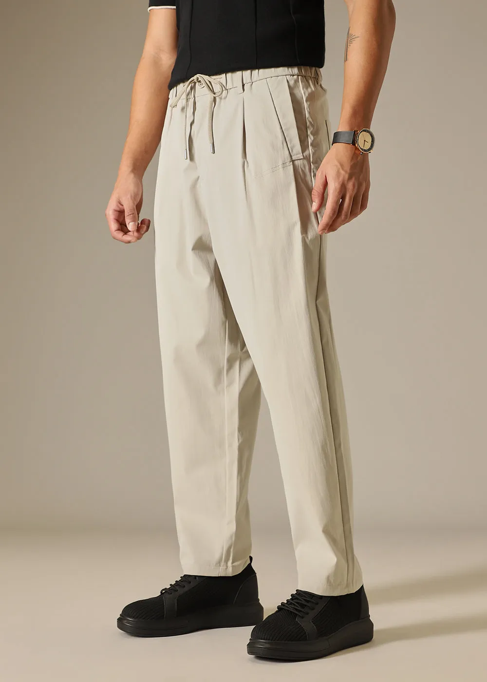 Cream Relaxed Fit Trouser