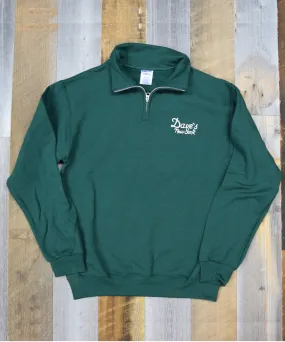 Dave’s New York Men&#39;s Vintage Logo Half-Zip Sweatshirt - Forest Green