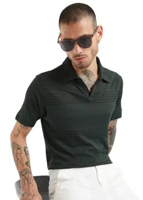 Jacquard Olive Polo T-shirt