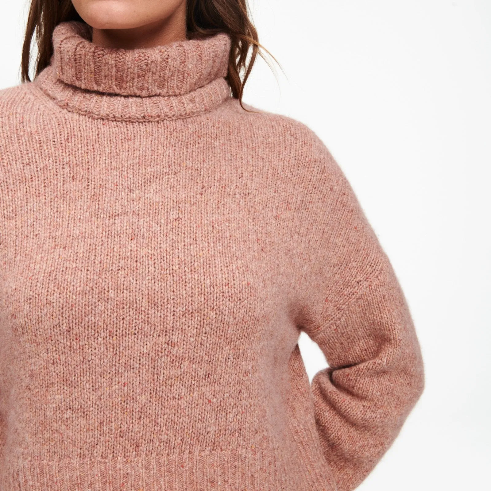 Marled Cashmere Turtleneck Sweater