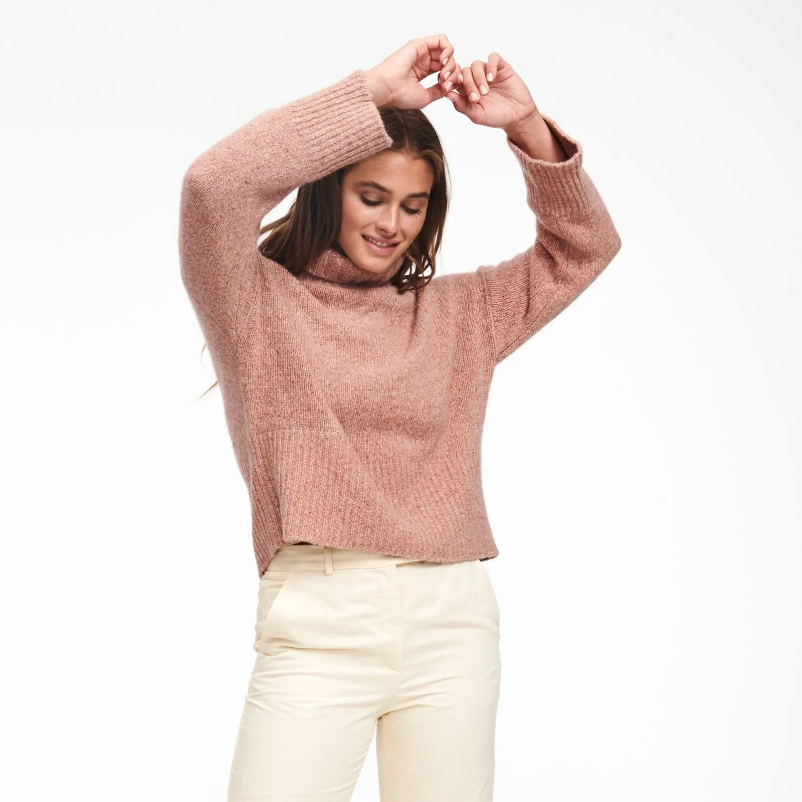 Marled Cashmere Turtleneck Sweater