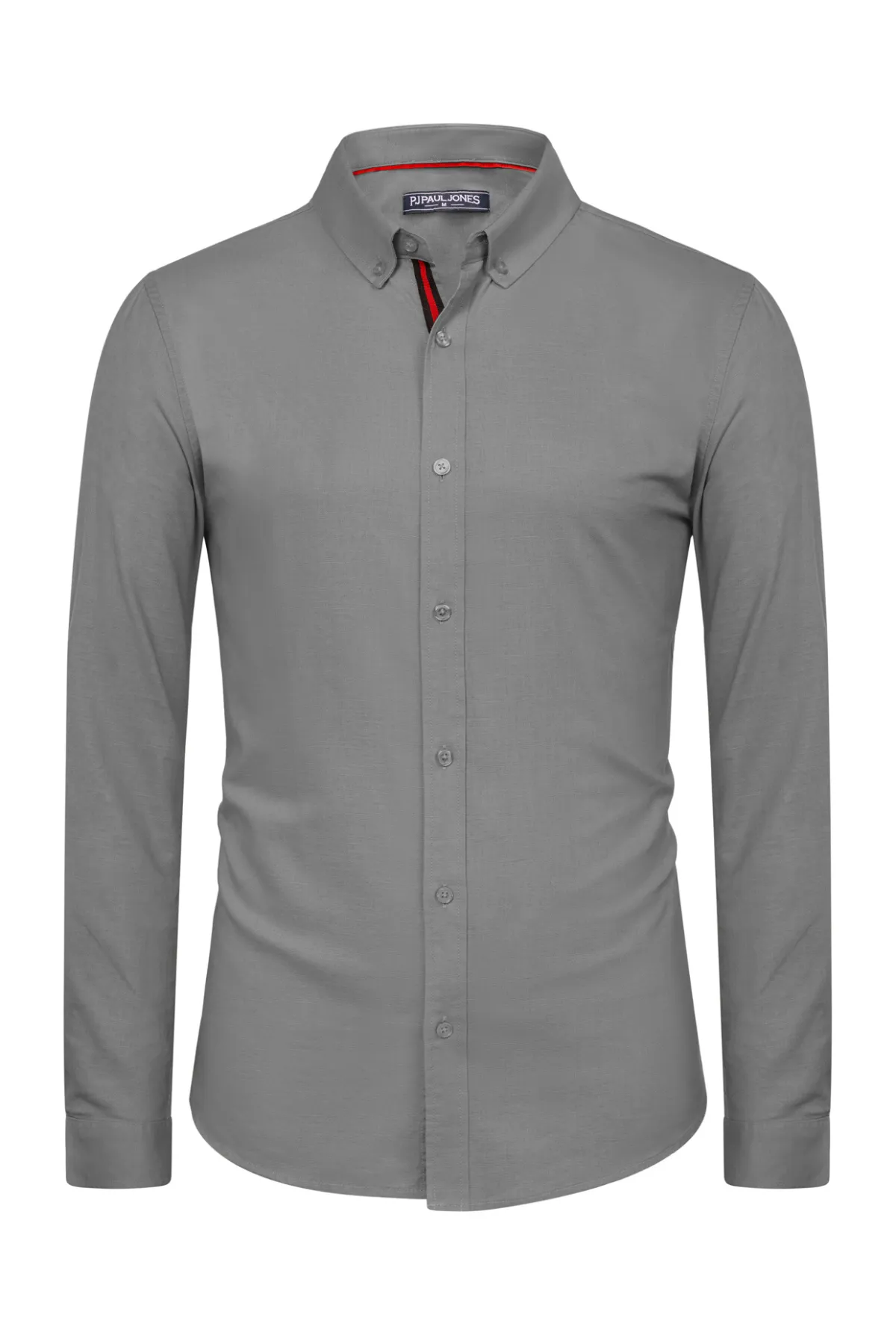 PJ Men Breathable Cotton & Linen Shirt Long Sleeve Button-Down Collar Tops