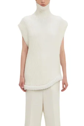 Sleeveless High Neck Knit Jumper