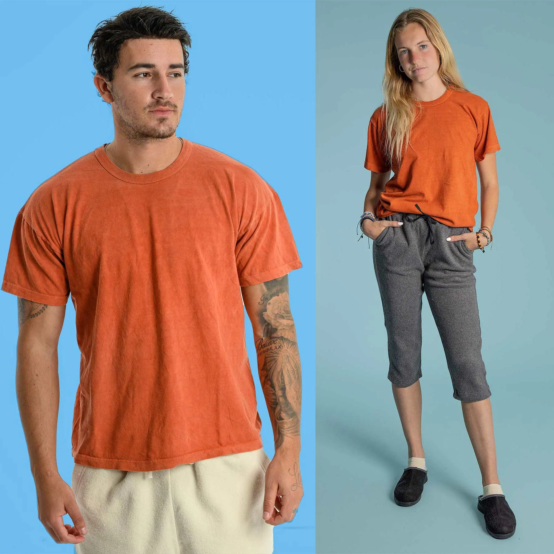 SONOMA 100% Organic Cotton Crewneck T-Shirt (Grown & Made in USA) (Elastic-free, Latex-free) (Unisex)