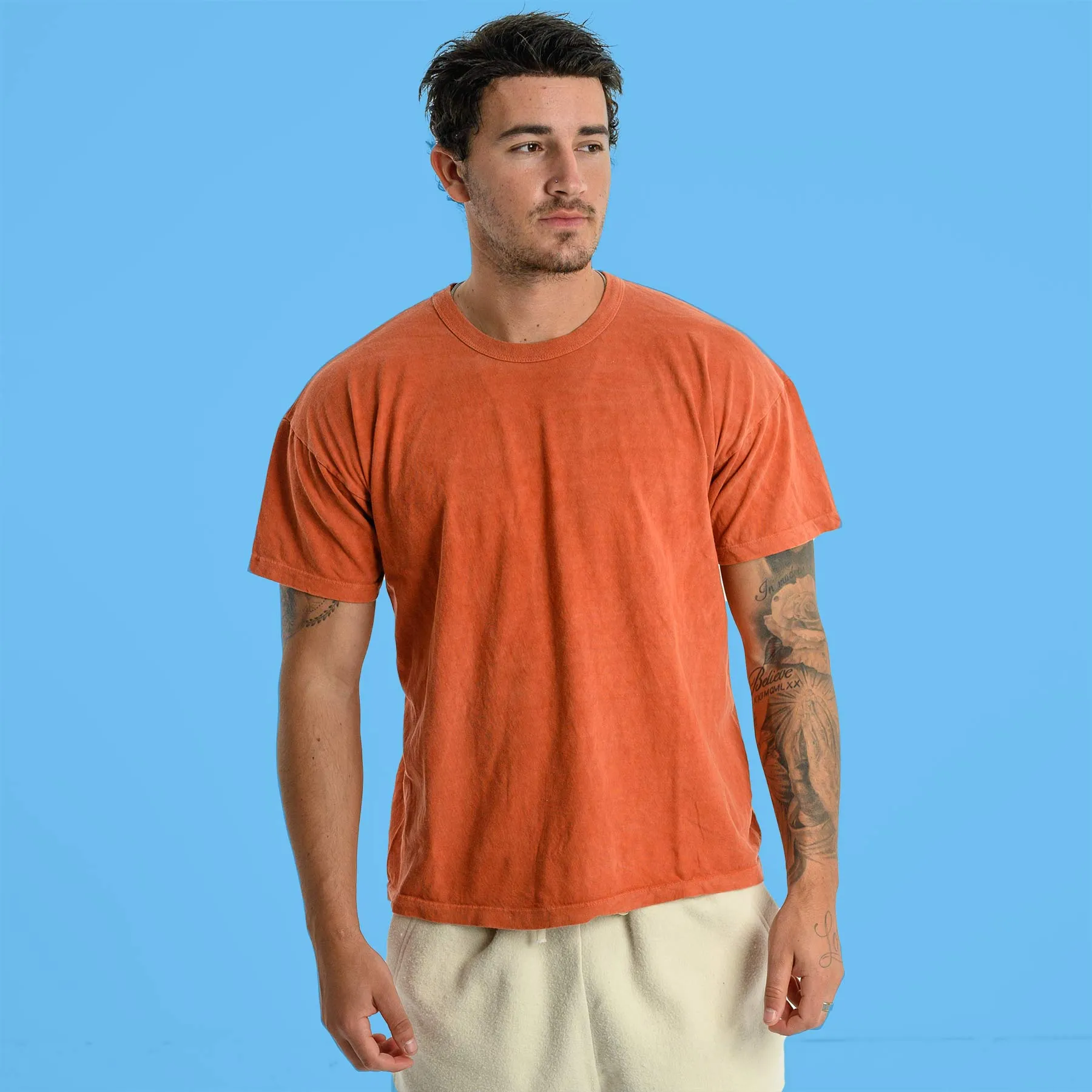 SONOMA 100% Organic Cotton Crewneck T-Shirt (Grown & Made in USA) (Elastic-free, Latex-free) (Unisex)