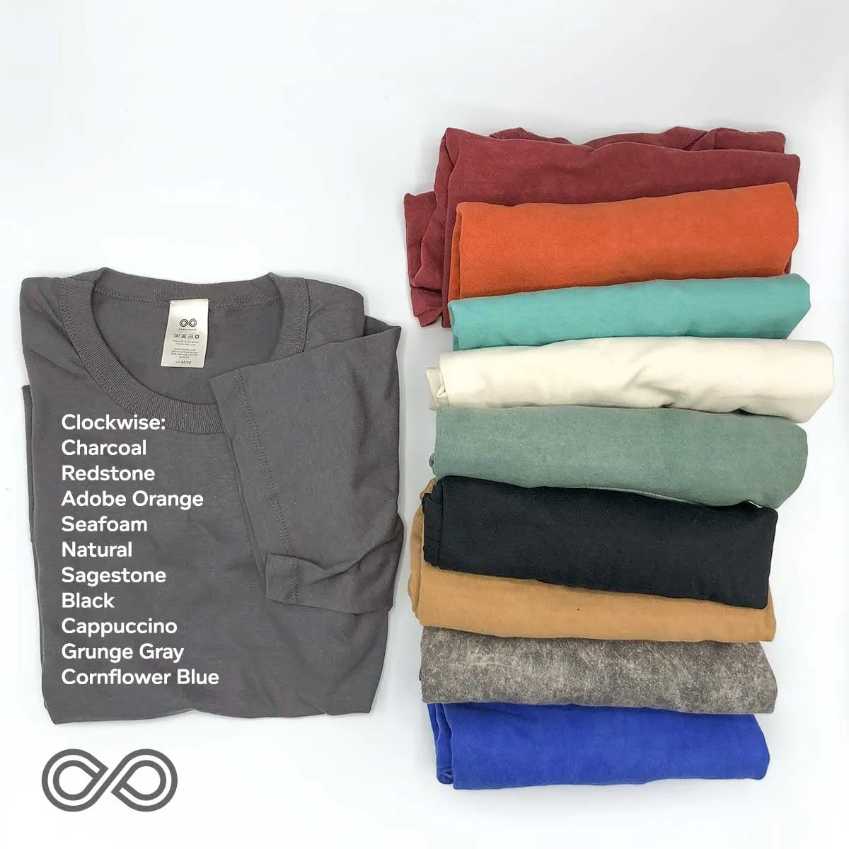 SONOMA 100% Organic Cotton Crewneck T-Shirt (Grown & Made in USA) (Elastic-free, Latex-free) (Unisex)