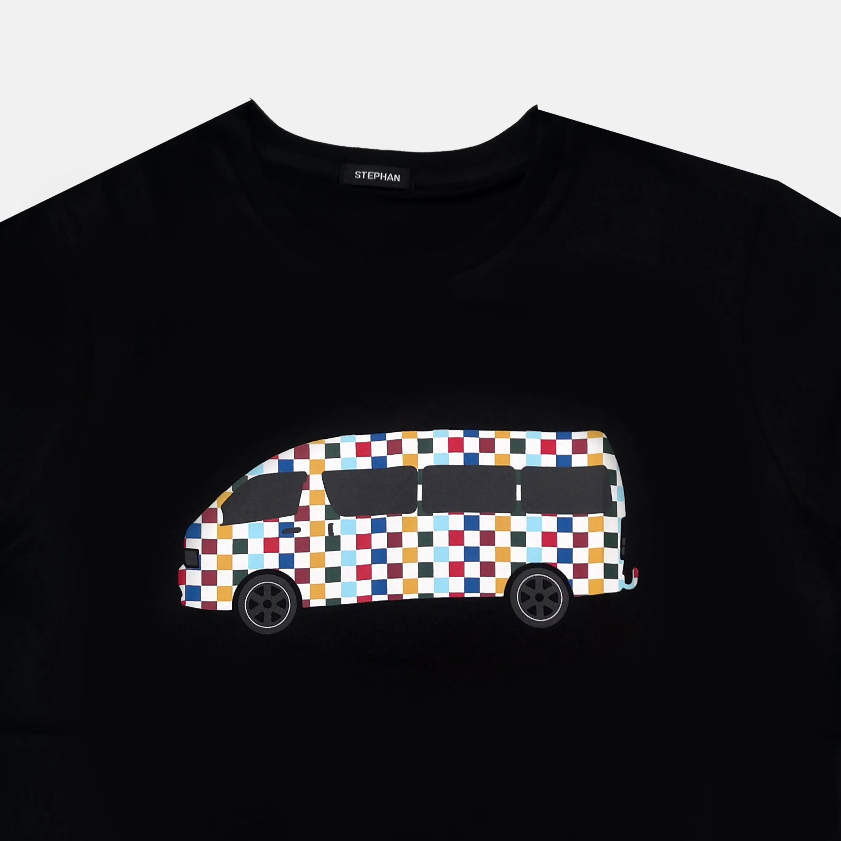 Stephan Taxi Kasi Rainbow  Black T Shirt