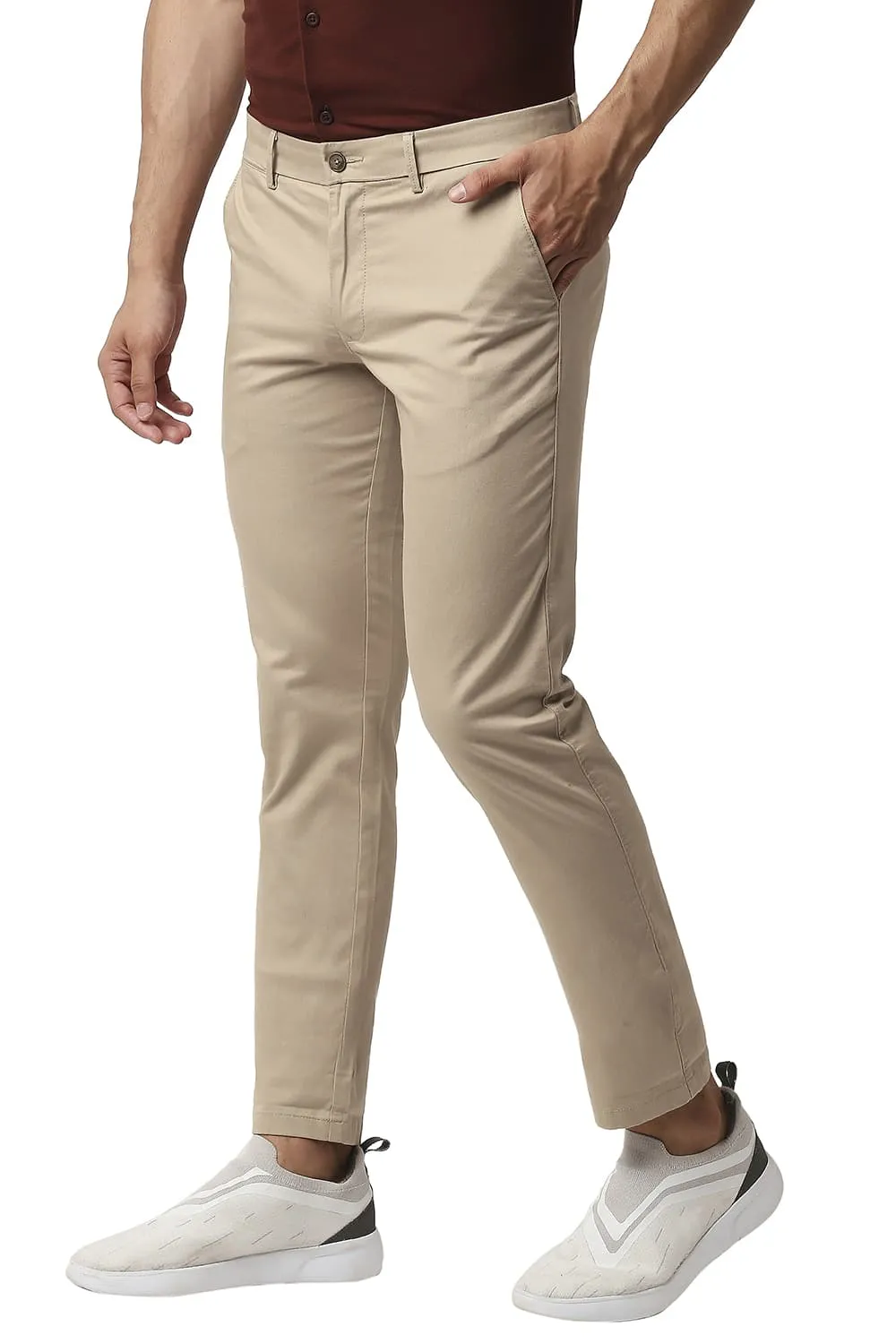 Tapered Fit Broken Twill Stretch Trousers