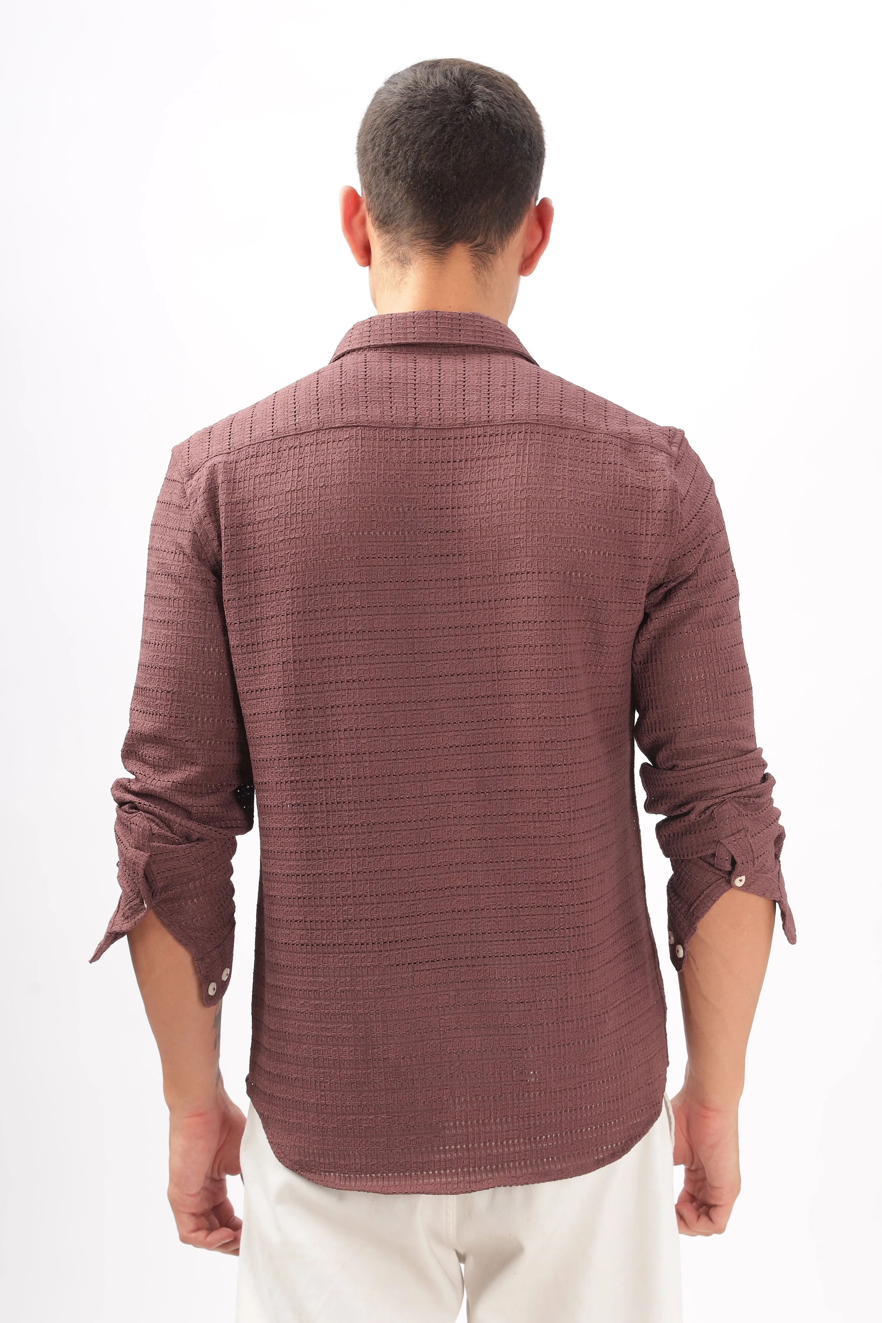 Textured Maroon Shirt