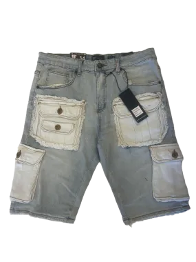 Waimea Light Blue and White Jean Shorts